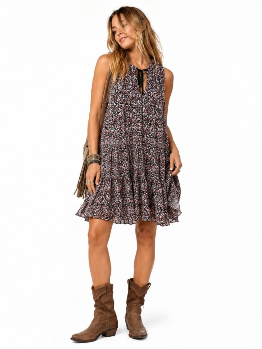 BB Dakota Steve Madden Dress Womens XXL Cotton Floral Midi Lined Boho Cottage‎